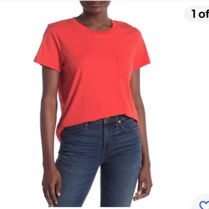 Madewell cotton pocket tee‎ red
